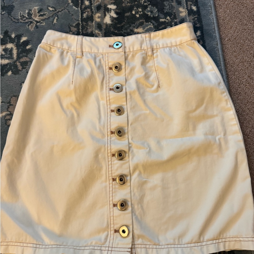 Kate Spade Cream Button-Front A-Line Skirt